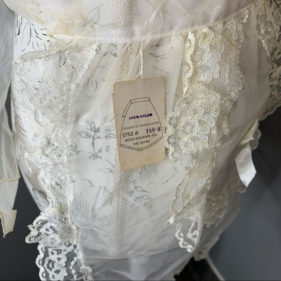 Vintage Apron Beco-Helman Cream Lace Embroidered - Picture 3 of 4